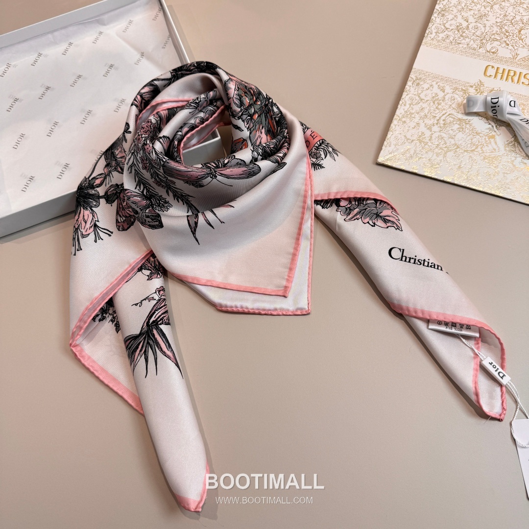 Dior Butterfly Around the World Silk Square Scarf 100% Mulberry Silk Print Scarf 디올 버터플라이 어라운드 더 월드 실크 스퀘어 스카프 90cm 7