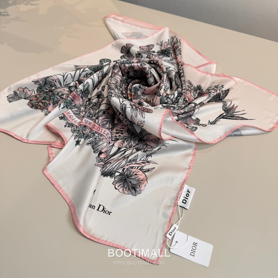 Dior Butterfly Around the World Silk Square Scarf 100% Mulberry Silk Print Scarf 디올 버터플라이 어라운드 더 월드 실크 스퀘어 스카프 90cm 8