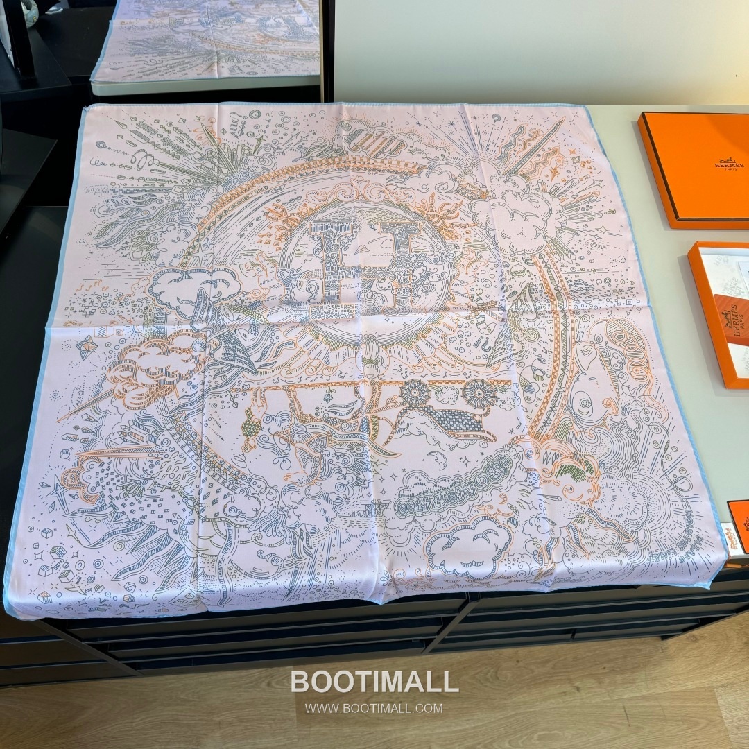 Hermès Getting Connected Silk Square Scarf Print Design 에르메스 커넥팅 테마 실크 스퀘어 스카프 90cm 1