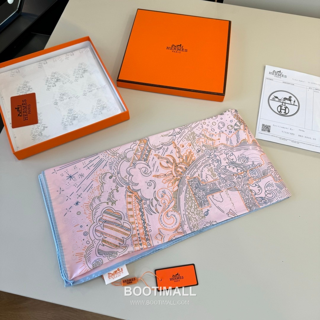 Hermès Getting Connected Silk Square Scarf Print Design 에르메스 커넥팅 테마 실크 스퀘어 스카프 90cm 3