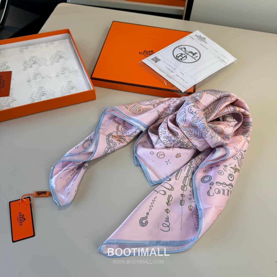 Hermès Getting Connected Silk Square Scarf Print Design 에르메스 커넥팅 테마 실크 스퀘어 스카프 90cm 6