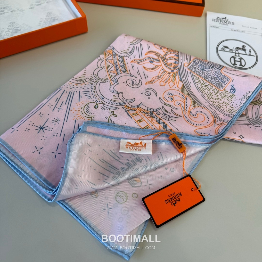 Hermès Getting Connected Silk Square Scarf Print Design 에르메스 커넥팅 테마 실크 스퀘어 스카프 90cm 8