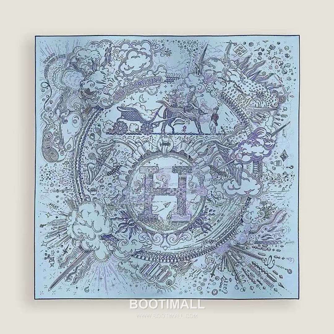 Hermès Getting Connected Silk Square Scarf Print Design 에르메스 커넥팅 테마 실크 스퀘어 스카프 90cm 1