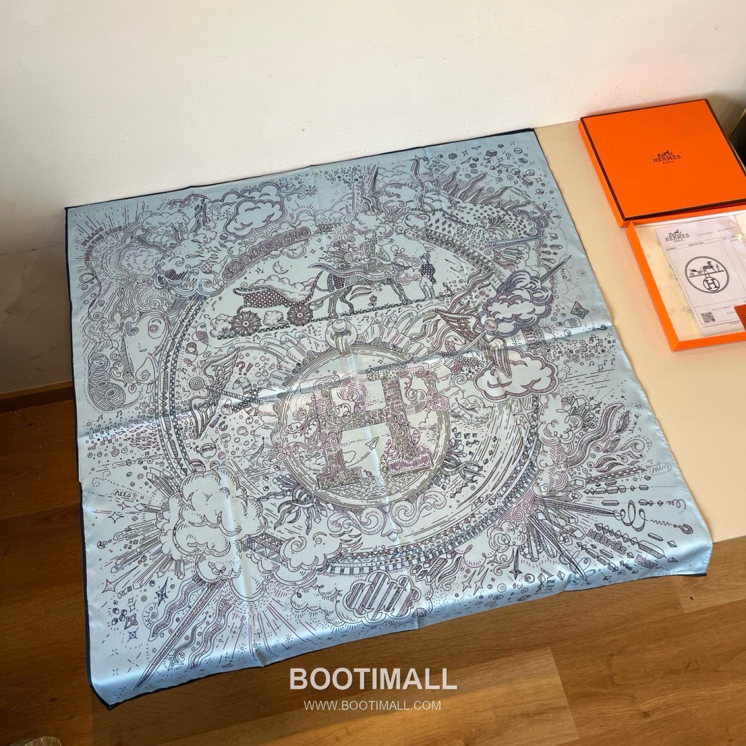 Hermès Getting Connected Silk Square Scarf Print Design 에르메스 커넥팅 테마 실크 스퀘어 스카프 90cm 3