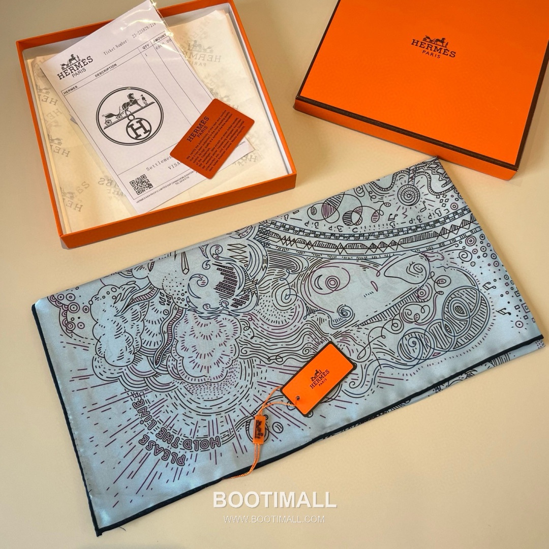 Hermès Getting Connected Silk Square Scarf Print Design 에르메스 커넥팅 테마 실크 스퀘어 스카프 90cm 5