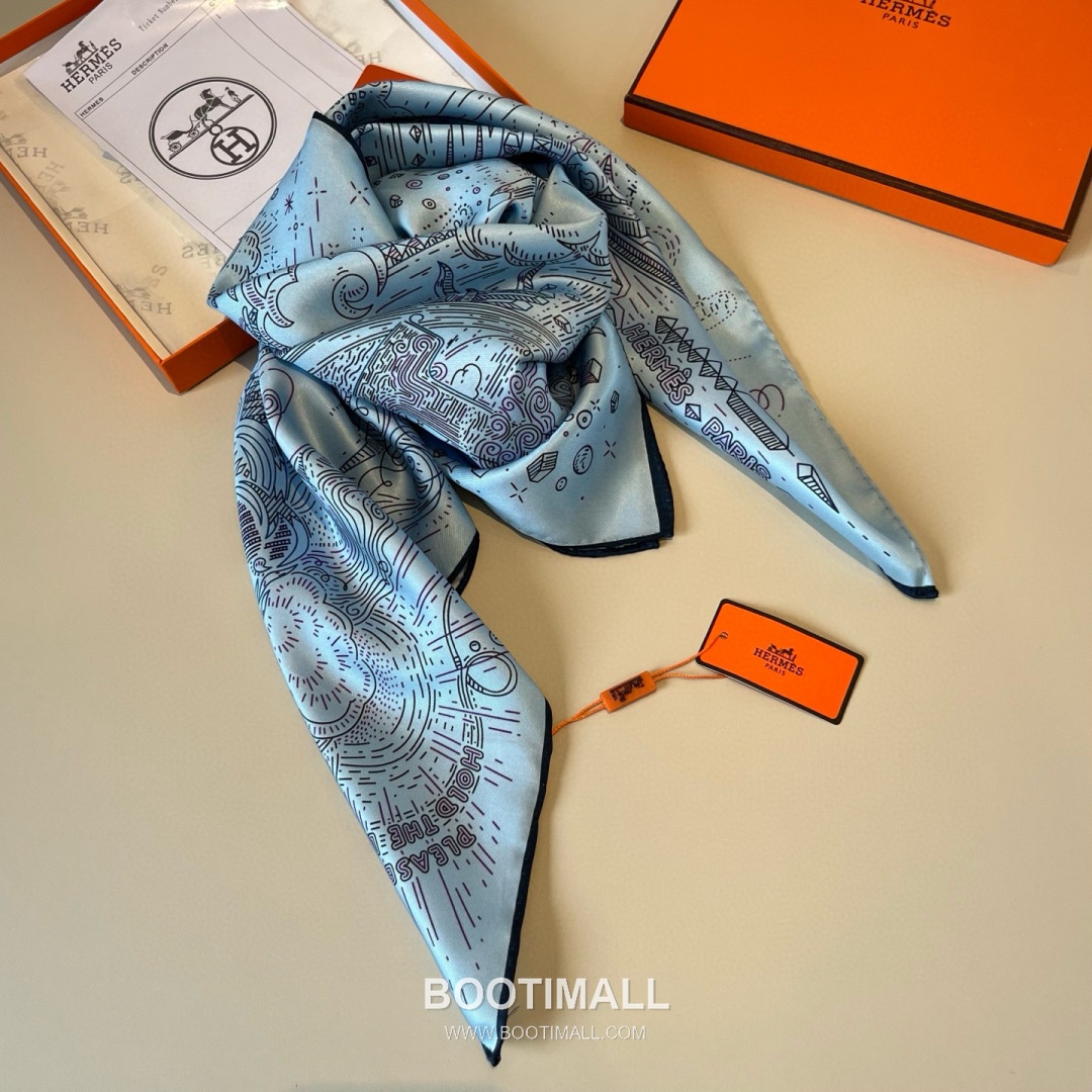 Hermès Getting Connected Silk Square Scarf Print Design 에르메스 커넥팅 테마 실크 스퀘어 스카프 90cm 7