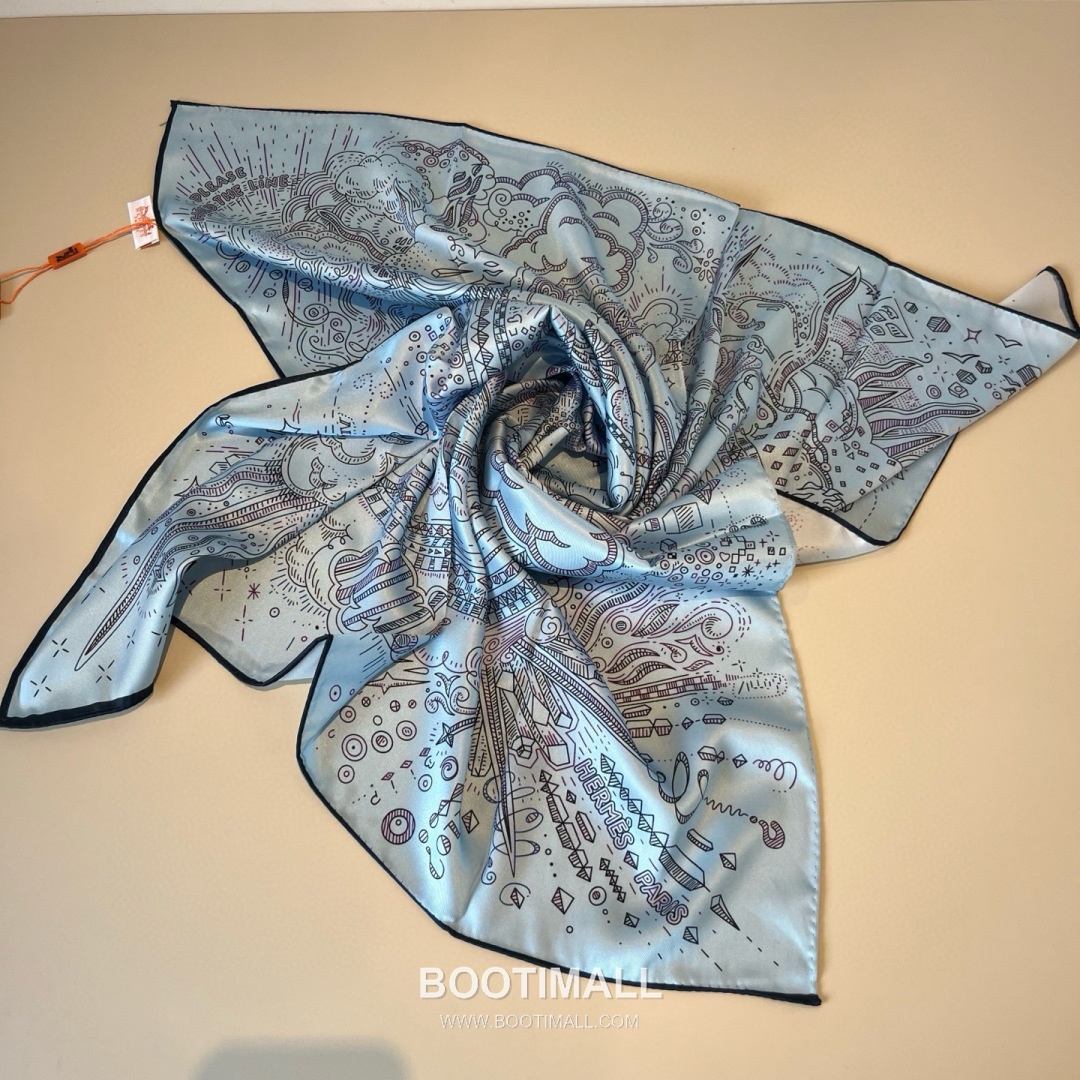 Hermès Getting Connected Silk Square Scarf Print Design 에르메스 커넥팅 테마 실크 스퀘어 스카프 90cm 8
