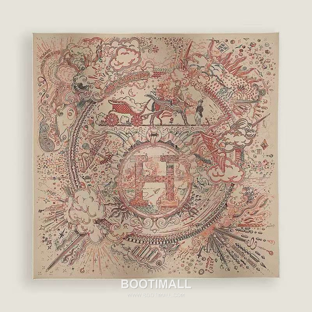 Hermès Getting Connected Silk Square Scarf Print Design 에르메스 커넥팅 테마 실크 스퀘어 스카프 90cm 1