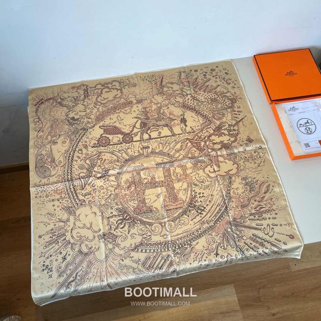 Hermès Getting Connected Silk Square Scarf Print Design 에르메스 커넥팅 테마 실크 스퀘어 스카프 90cm 3