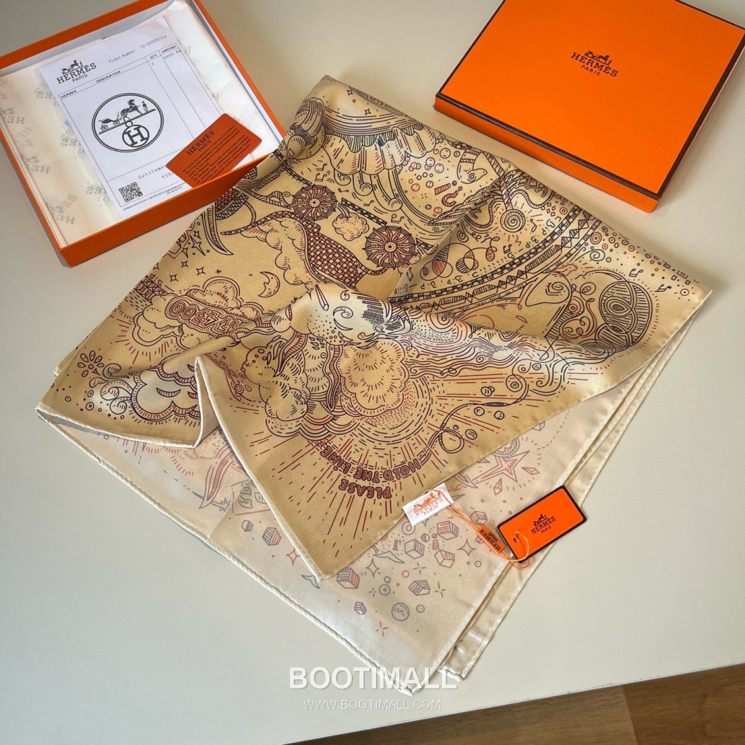 Hermès Getting Connected Silk Square Scarf Print Design 에르메스 커넥팅 테마 실크 스퀘어 스카프 90cm 4