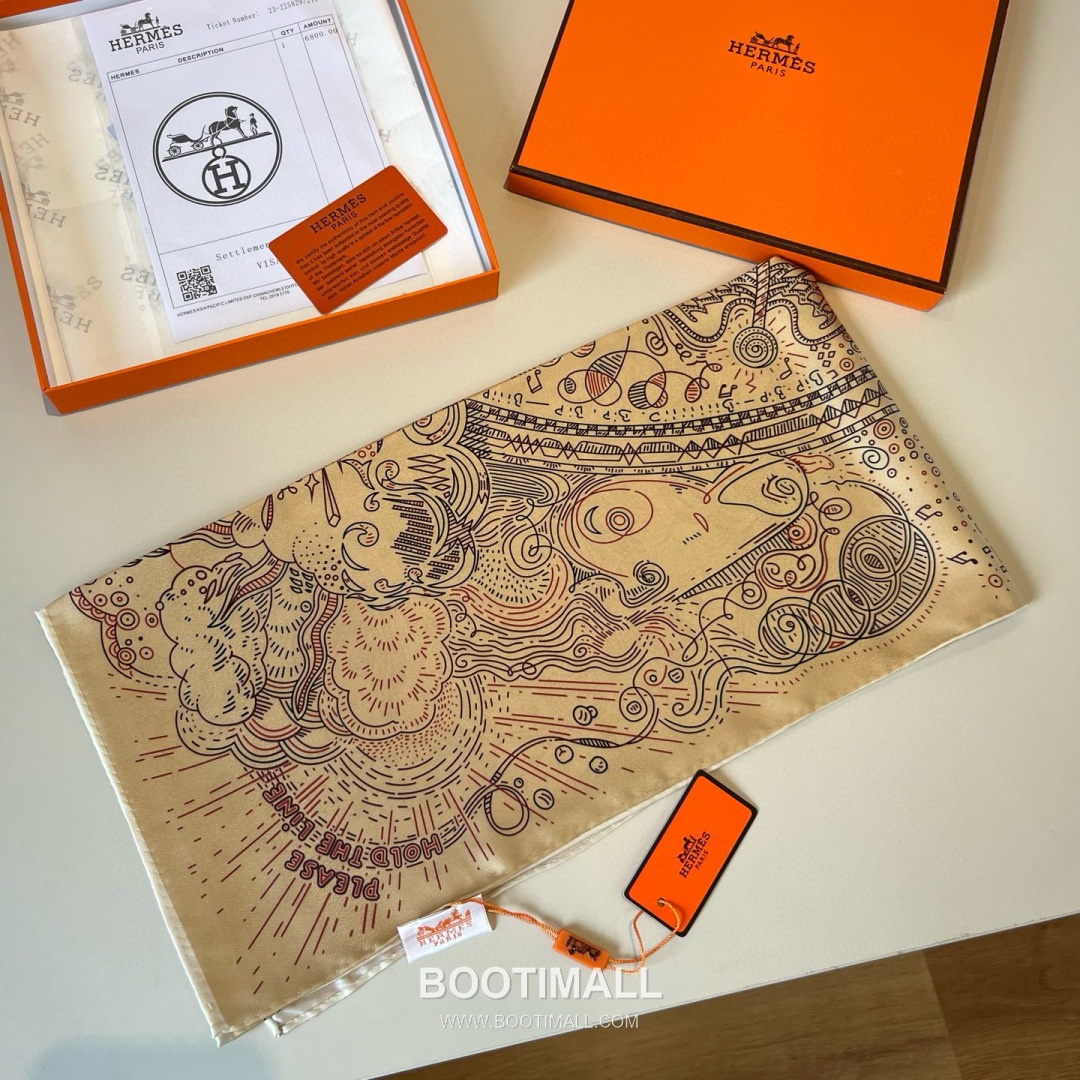 Hermès Getting Connected Silk Square Scarf Print Design 에르메스 커넥팅 테마 실크 스퀘어 스카프 90cm 5