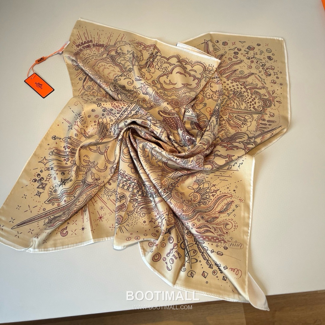 Hermès Getting Connected Silk Square Scarf Print Design 에르메스 커넥팅 테마 실크 스퀘어 스카프 90cm 8