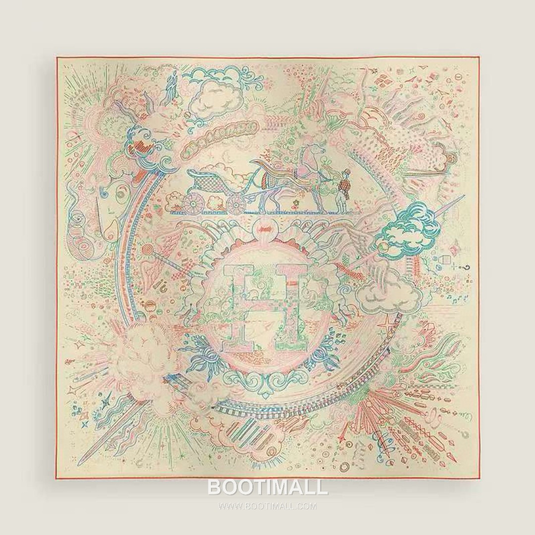 Hermès Getting Connected Silk Square Scarf Print Design 에르메스 커넥팅 테마 실크 스퀘어 스카프 90cm 1