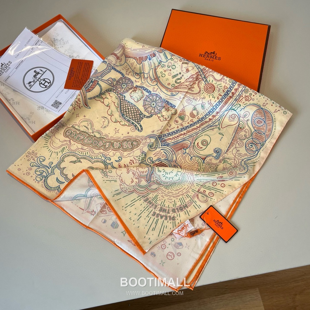Hermès Getting Connected Silk Square Scarf Print Design 에르메스 커넥팅 테마 실크 스퀘어 스카프 90cm 4