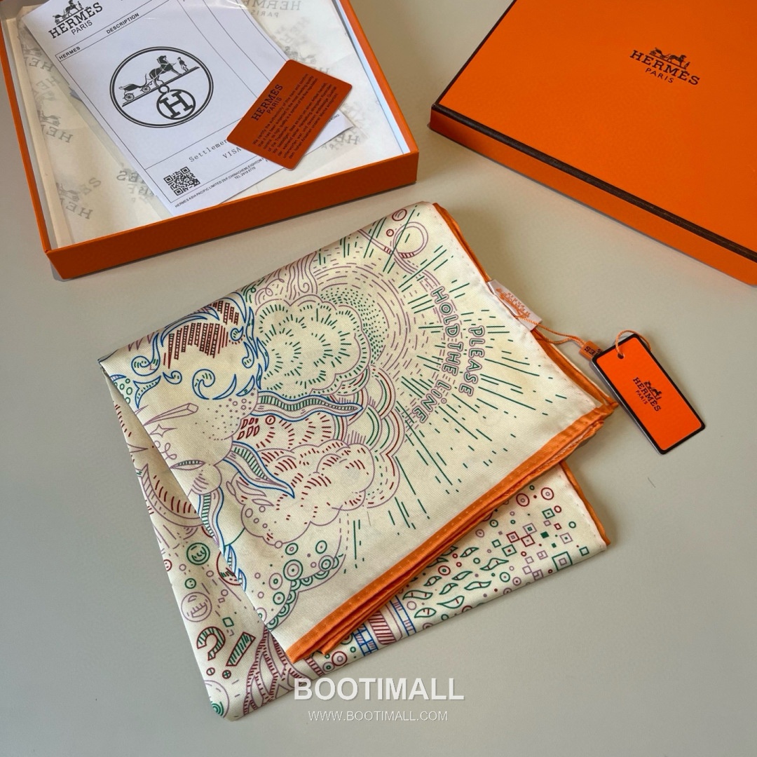 Hermès Getting Connected Silk Square Scarf Print Design 에르메스 커넥팅 테마 실크 스퀘어 스카프 90cm 5