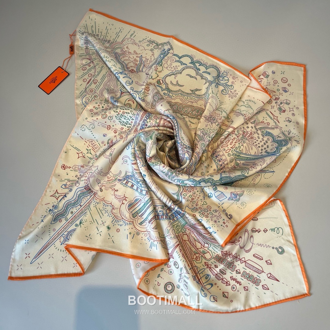 Hermès Getting Connected Silk Square Scarf Print Design 에르메스 커넥팅 테마 실크 스퀘어 스카프 90cm 8