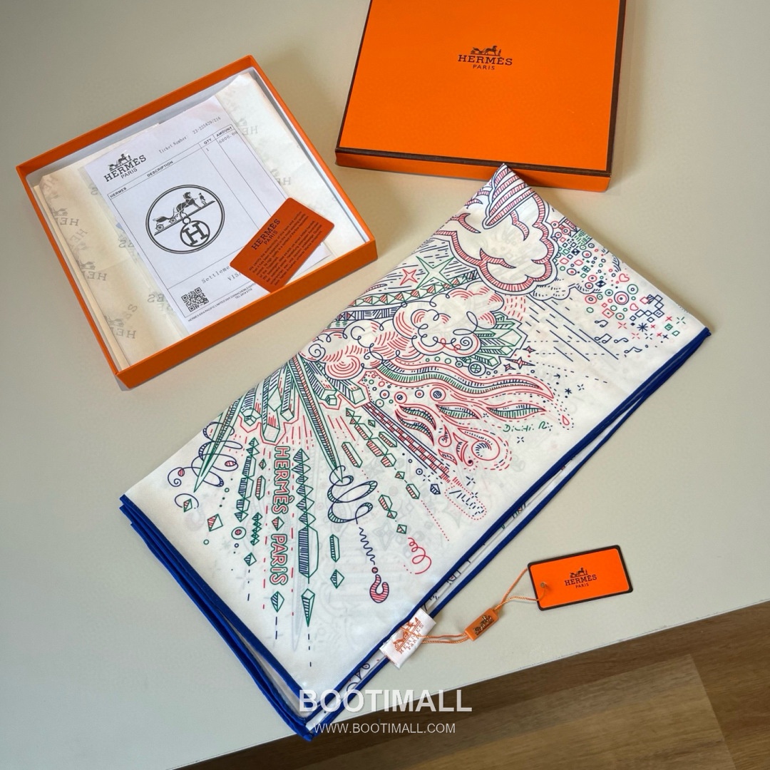 Hermès Getting Connected Silk Square Scarf Print Design 에르메스 커넥팅 테마 실크 스퀘어 스카프 90cm 6