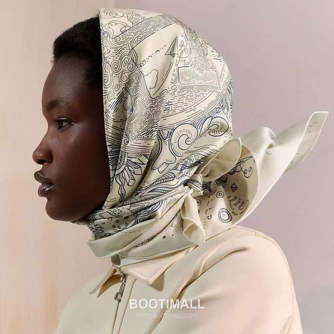 Hermès Getting Connected Silk Square Scarf Print Design 에르메스 커넥팅 테마 실크 스퀘어 스카프 90cm 2