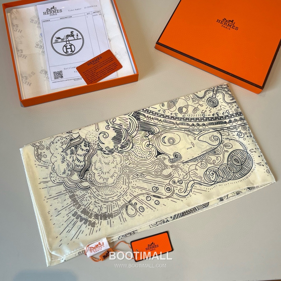 Hermès Getting Connected Silk Square Scarf Print Design 에르메스 커넥팅 테마 실크 스퀘어 스카프 90cm 5