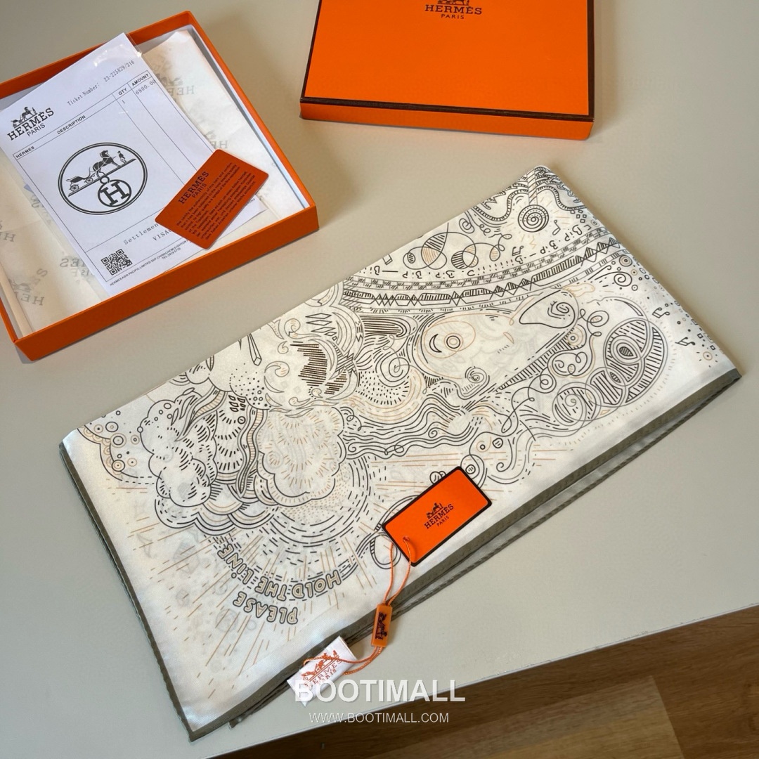 Hermès Getting Connected Silk Square Scarf Print Design 에르메스 커넥팅 테마 실크 스퀘어 스카프 90cm 6