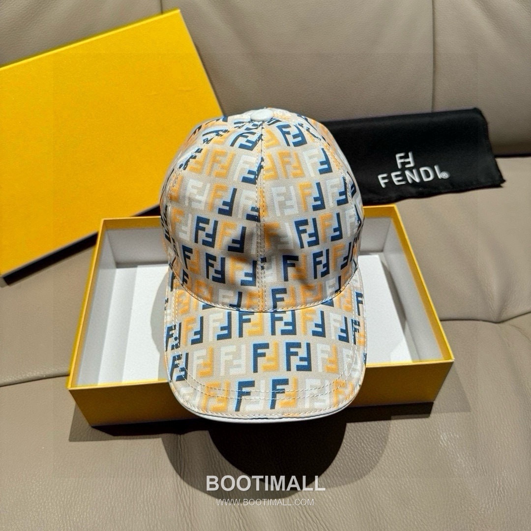 Fendi FF Jacquard Canvas Leather Trim Baseball Cap 펜디 FF 자카드 캔버스 레더 트림 베이스볼 캡 2