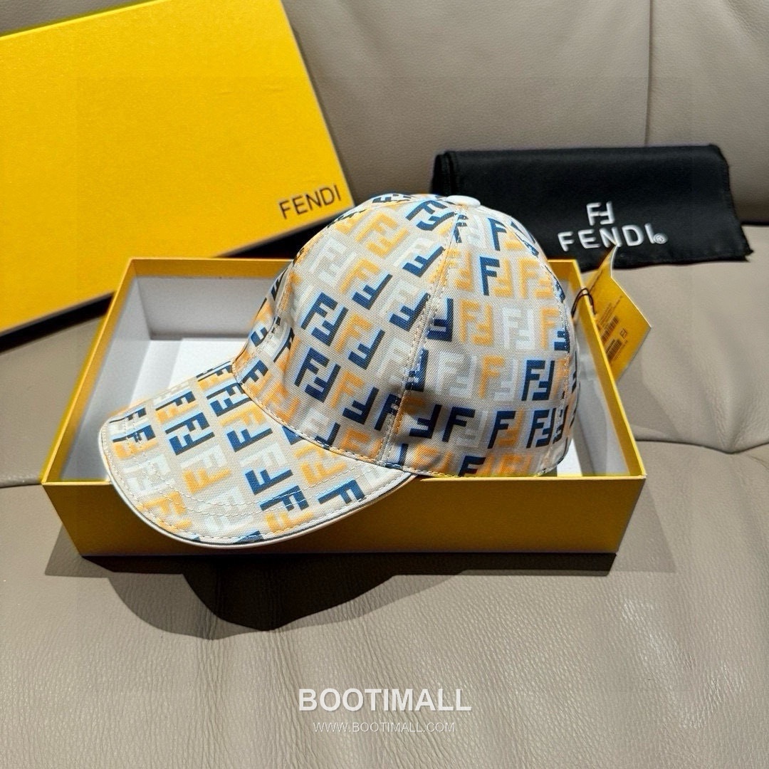 Fendi FF Jacquard Canvas Leather Trim Baseball Cap 펜디 FF 자카드 캔버스 레더 트림 베이스볼 캡 3