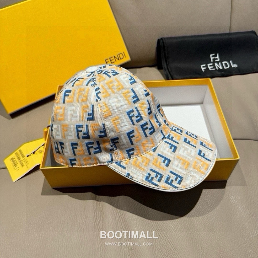 Fendi FF Jacquard Canvas Leather Trim Baseball Cap 펜디 FF 자카드 캔버스 레더 트림 베이스볼 캡 4
