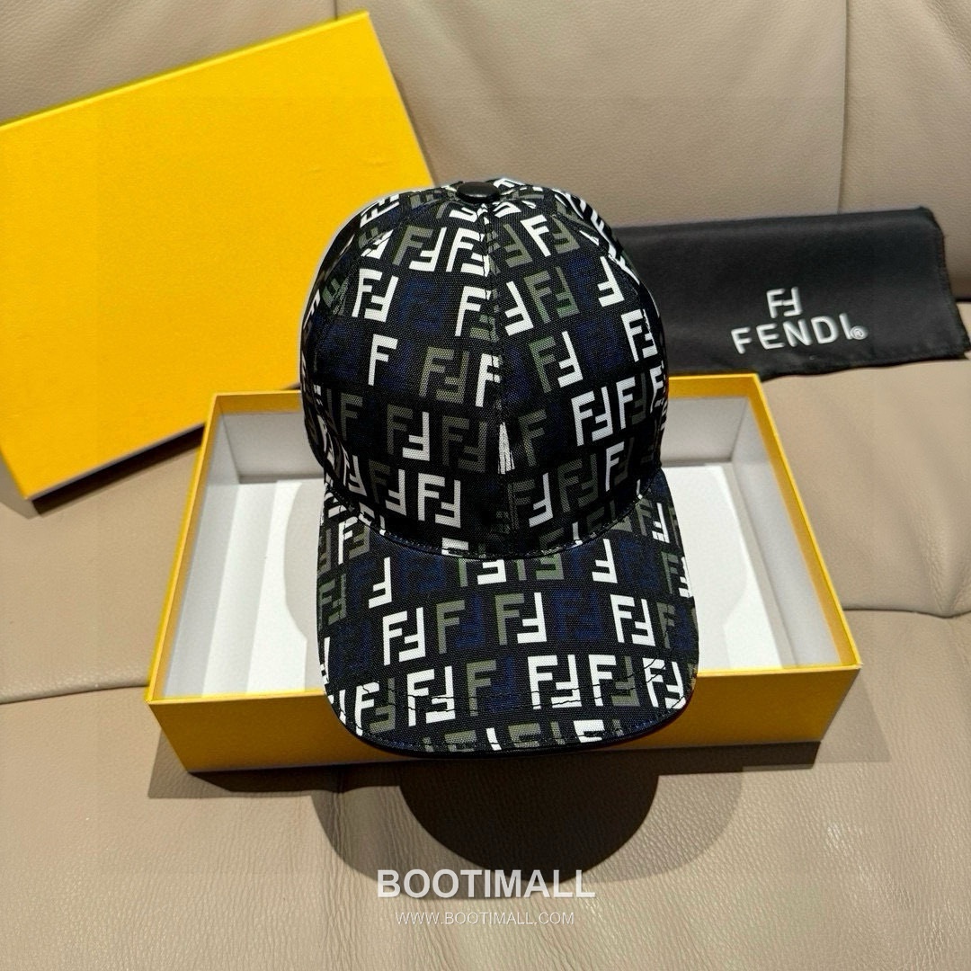 Fendi FF Jacquard Canvas Leather Trim Baseball Cap 펜디 FF 자카드 캔버스 레더 트림 베이스볼 캡 2