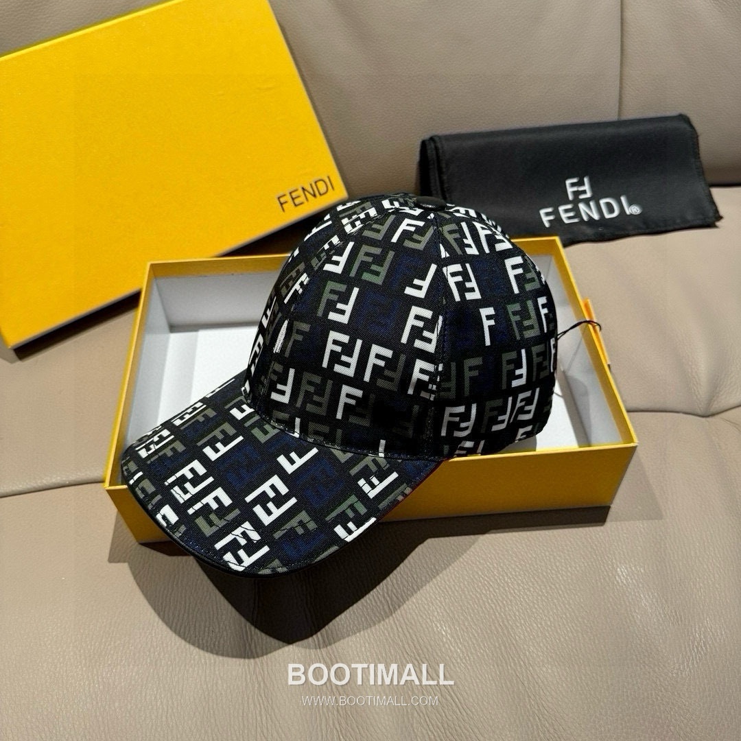 Fendi FF Jacquard Canvas Leather Trim Baseball Cap 펜디 FF 자카드 캔버스 레더 트림 베이스볼 캡 3