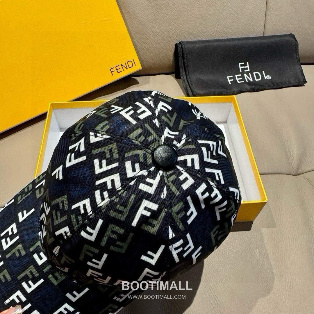 Fendi FF Jacquard Canvas Leather Trim Baseball Cap 펜디 FF 자카드 캔버스 레더 트림 베이스볼 캡 5