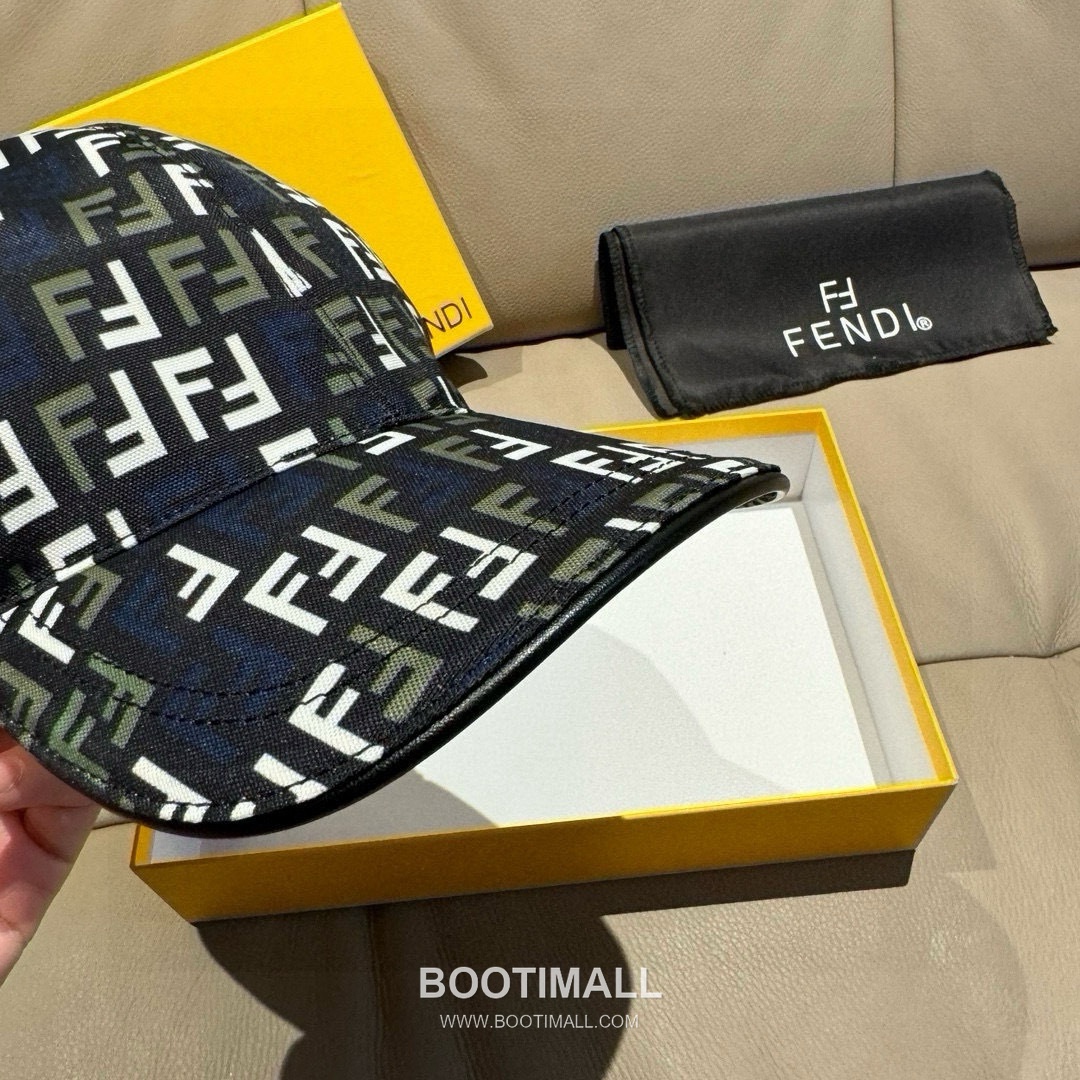 Fendi FF Jacquard Canvas Leather Trim Baseball Cap 펜디 FF 자카드 캔버스 레더 트림 베이스볼 캡 6