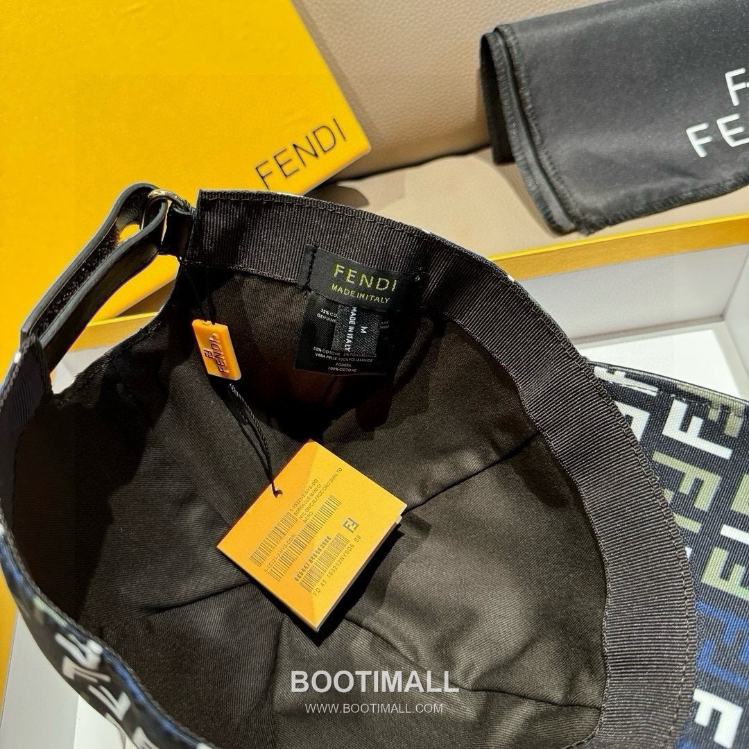 Fendi FF Jacquard Canvas Leather Trim Baseball Cap 펜디 FF 자카드 캔버스 레더 트림 베이스볼 캡 7