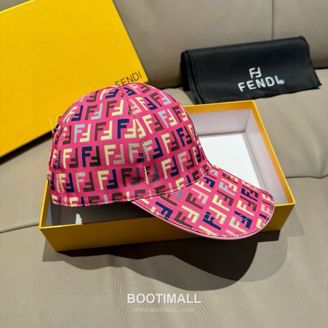 Fendi FF Jacquard Canvas Leather Trim Baseball Cap 펜디 FF 자카드 캔버스 레더 트림 베이스볼 캡 4