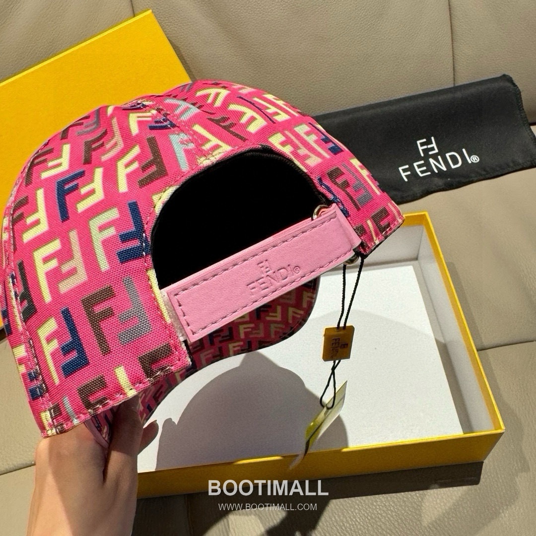 Fendi FF Jacquard Canvas Leather Trim Baseball Cap 펜디 FF 자카드 캔버스 레더 트림 베이스볼 캡 7