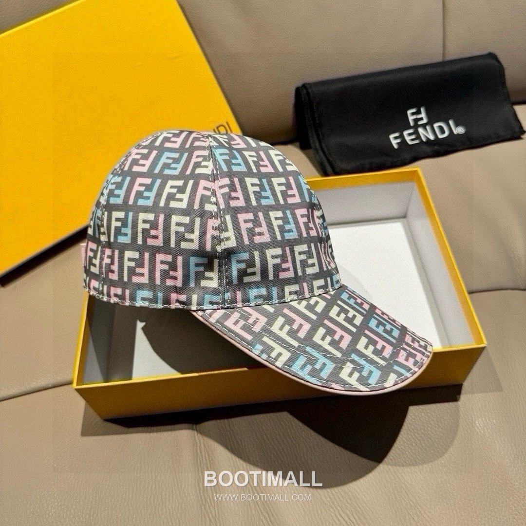Fendi FF Jacquard Canvas Leather Trim Baseball Cap 펜디 FF 자카드 캔버스 레더 트림 베이스볼 캡 4