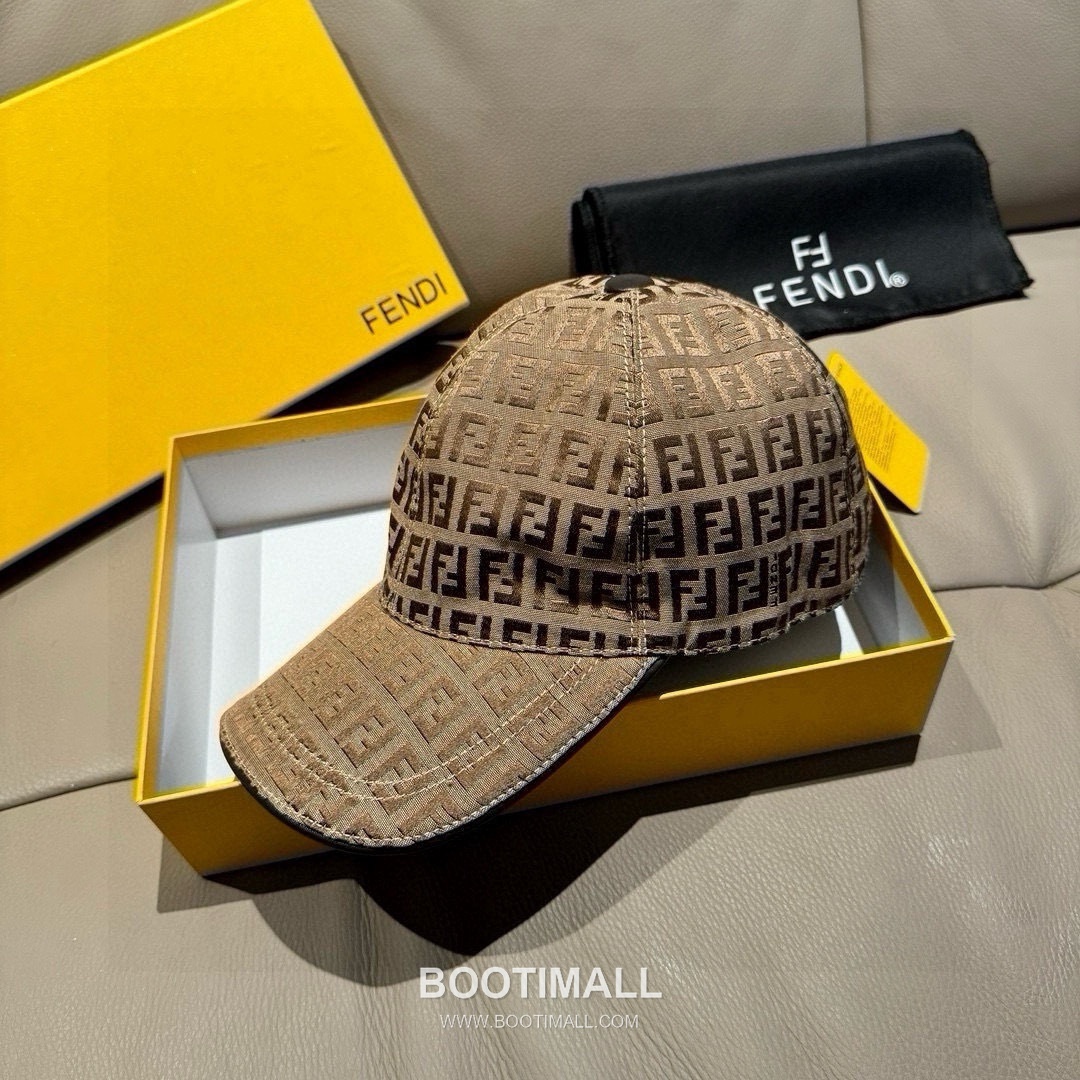 Fendi FF Jacquard Canvas Leather Trim Baseball Cap 펜디 FF 자카드 캔버스 레더 트림 베이스볼 캡 2