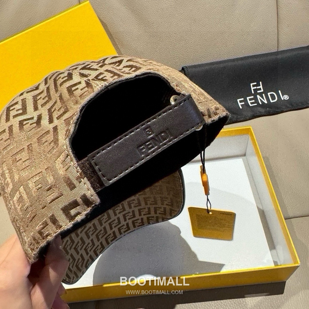 Fendi FF Jacquard Canvas Leather Trim Baseball Cap 펜디 FF 자카드 캔버스 레더 트림 베이스볼 캡 6
