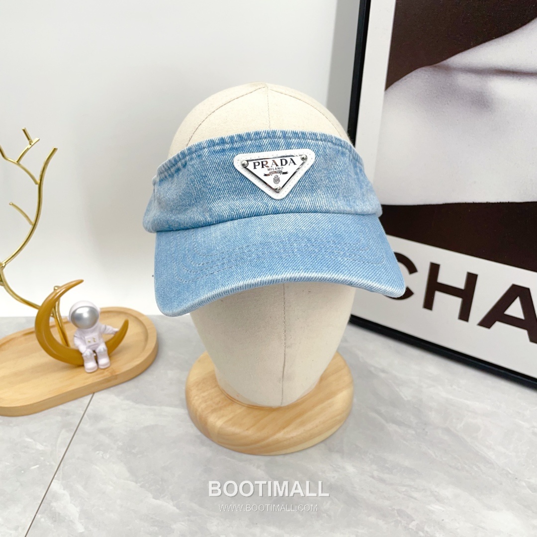 Prada Denim Open Top Sun Visor Foldable Cap 프라다 데님 오픈탑 선 바이저 폴더블 캡 1