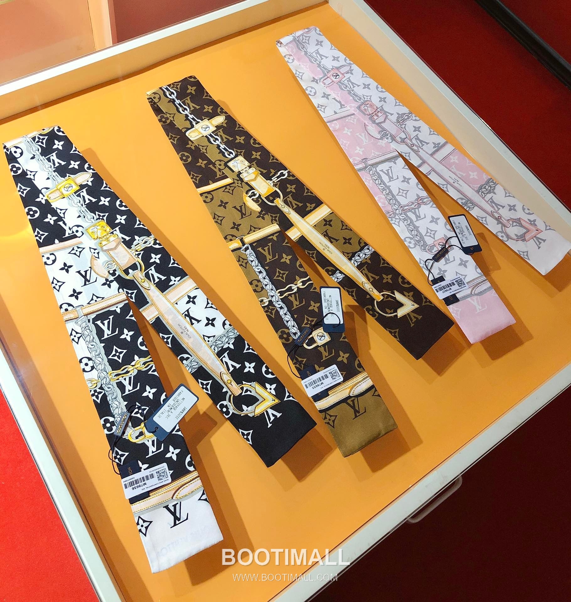 Louis Vuitton Monogram Confidential Silk Double Sided Twilly Scarf 100% Silk Print Scarf 루이비통 모노그램 컨피덴셜 실크 더블사이드 트윌리 스카프 PLV2217 120cm 9