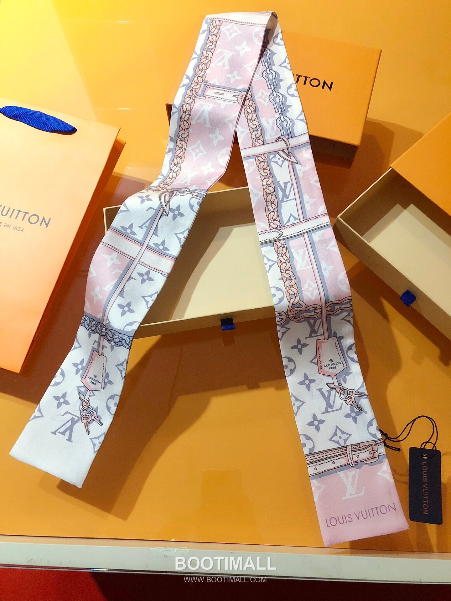 Louis Vuitton Monogram Confidential Silk Double Sided Twilly Scarf 100% Silk Print Scarf 루이비통 모노그램 컨피덴셜 실크 더블사이드 트윌리 스카프 PLV2217 120cm 3