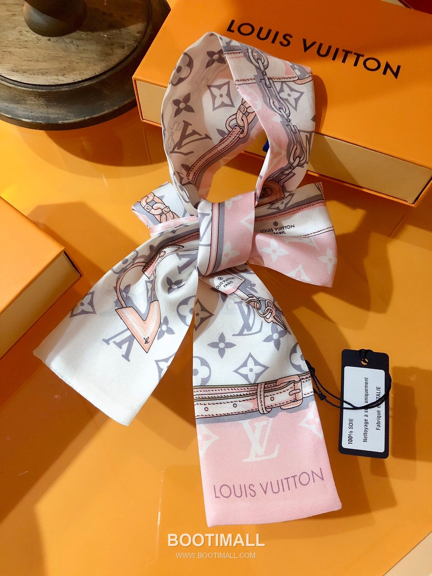 Louis Vuitton Monogram Confidential Silk Double Sided Twilly Scarf 100% Silk Print Scarf 루이비통 모노그램 컨피덴셜 실크 더블사이드 트윌리 스카프 PLV2217 120cm 6