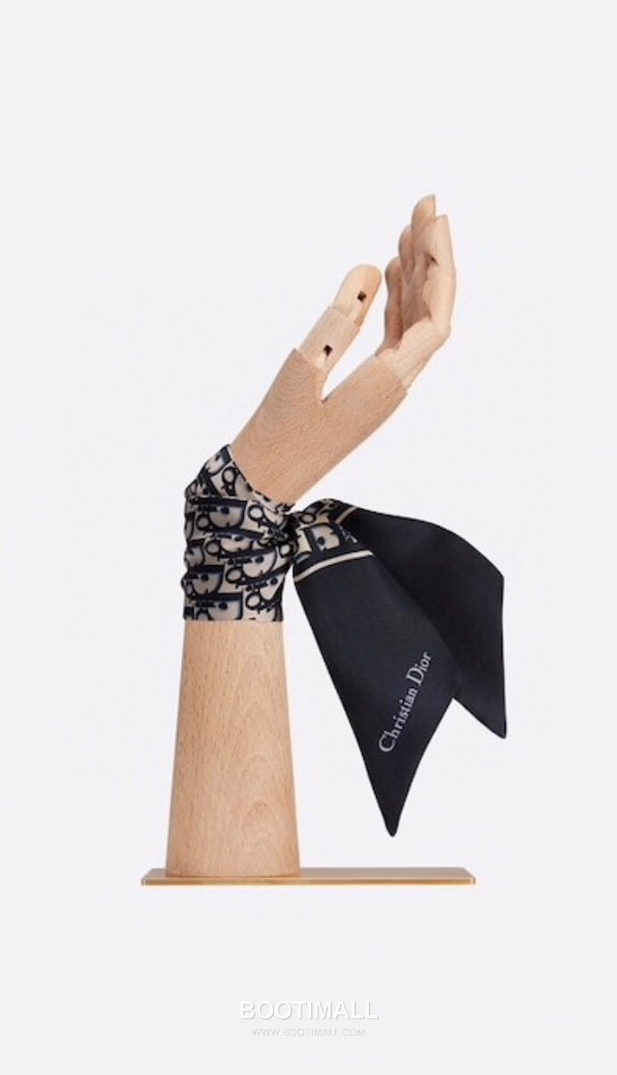 Dior 30 Montaigne Houndstooth Silk Double Sided Twilly Scarf 100% Silk Print Scarf 디올 30 몽테뉴 하운드투스 실크 더블사이드 트윌리 스카프 PDO2209 105cm 2