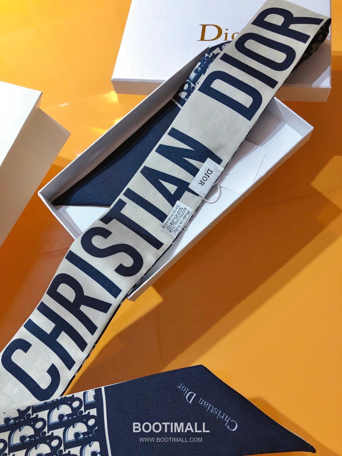 Dior 30 Montaigne Houndstooth Silk Double Sided Twilly Scarf 100% Silk Print Scarf 디올 30 몽테뉴 하운드투스 실크 더블사이드 트윌리 스카프 PDO2209 105cm 6