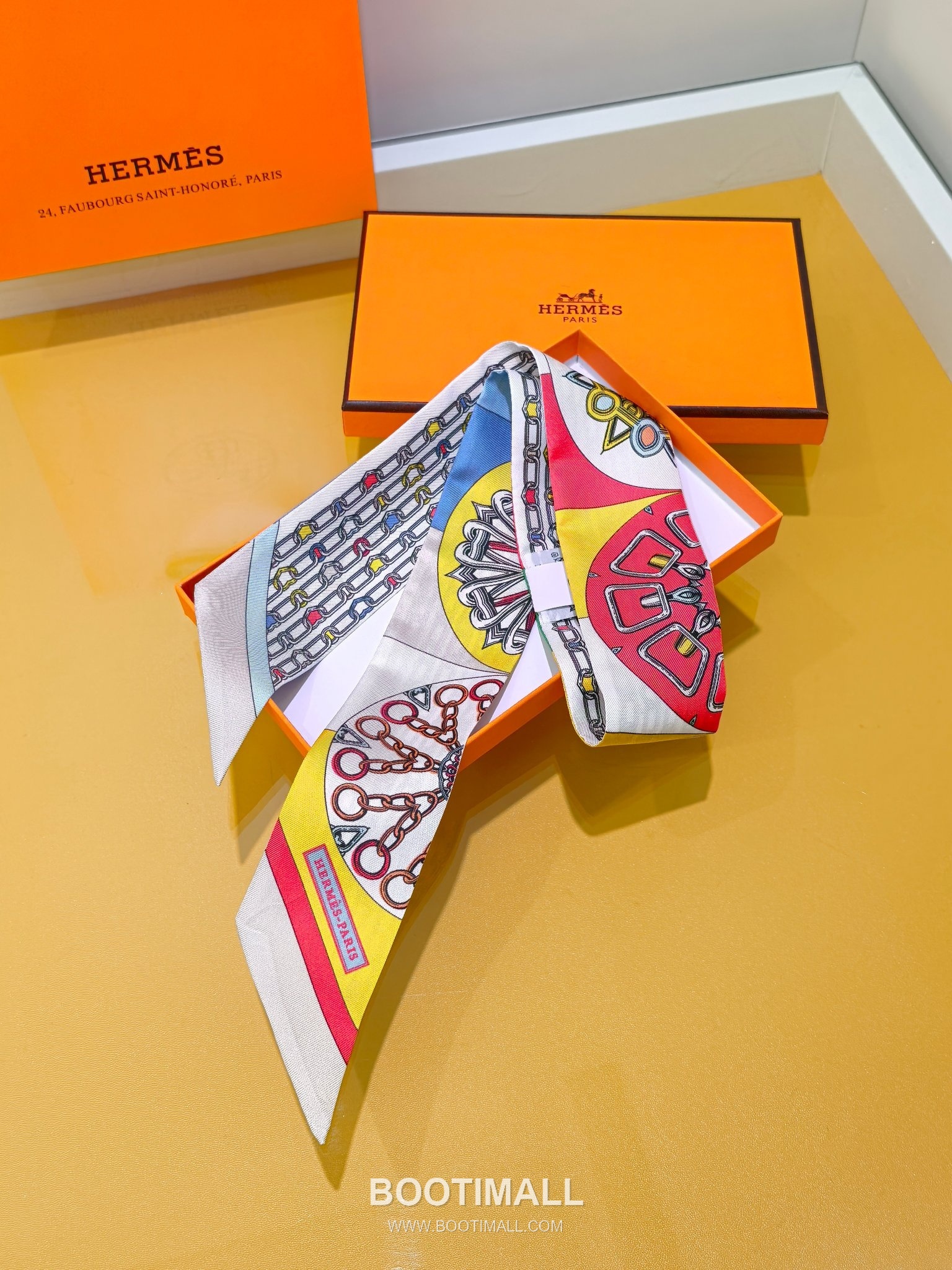 Hermes Splendid Bridle Floral Silk Twill Double Sided Twilly Scarf 100% Silk Print Scarf 에르메스 스플렌디드 브라이들 플로럴 실크 트윌 더블사이드 트윌리 스카프 PHMS2520 86cm 4