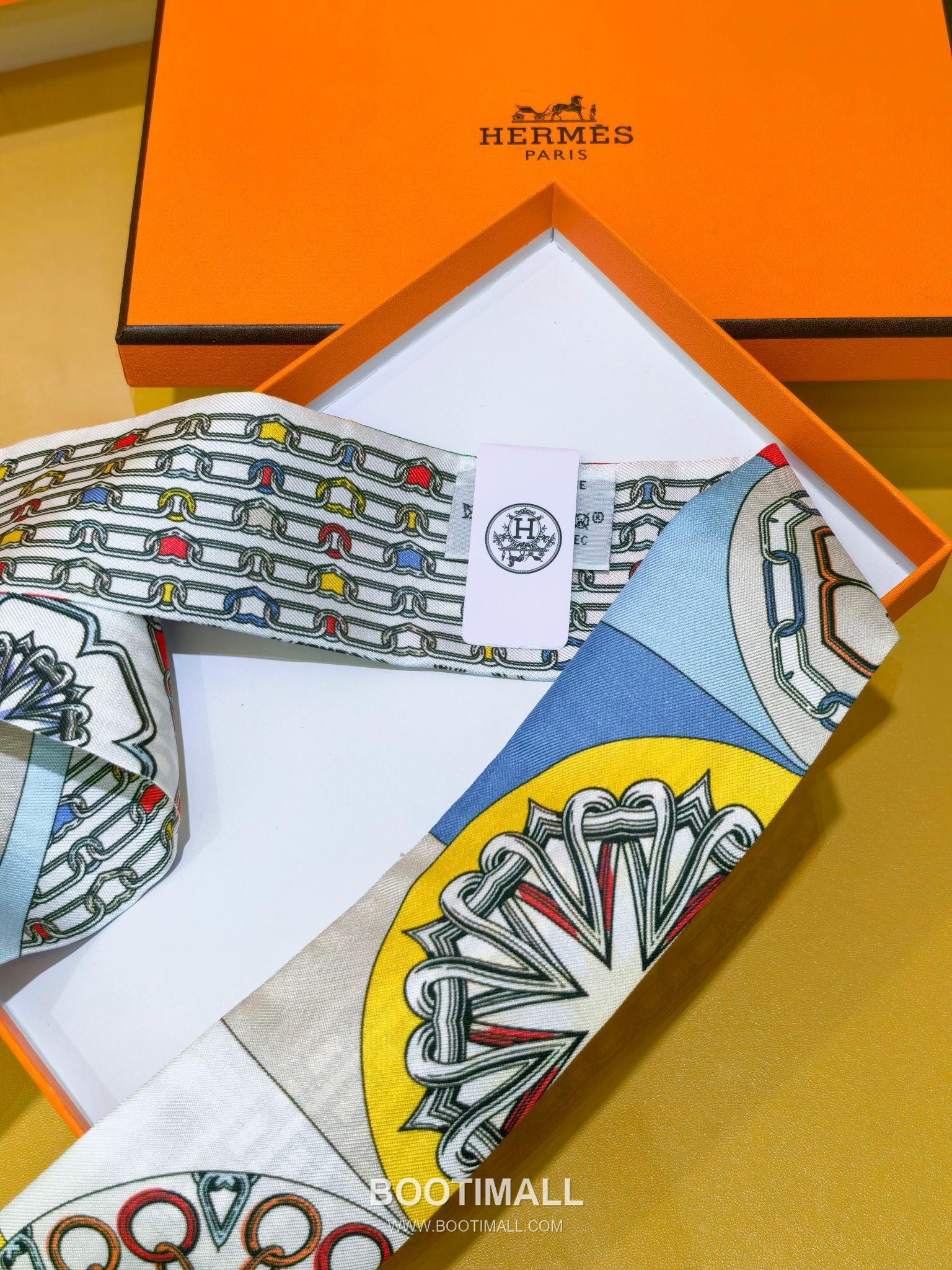 Hermes Splendid Bridle Floral Silk Twill Double Sided Twilly Scarf 100% Silk Print Scarf 에르메스 스플렌디드 브라이들 플로럴 실크 트윌 더블사이드 트윌리 스카프 PHMS2520 86cm 6