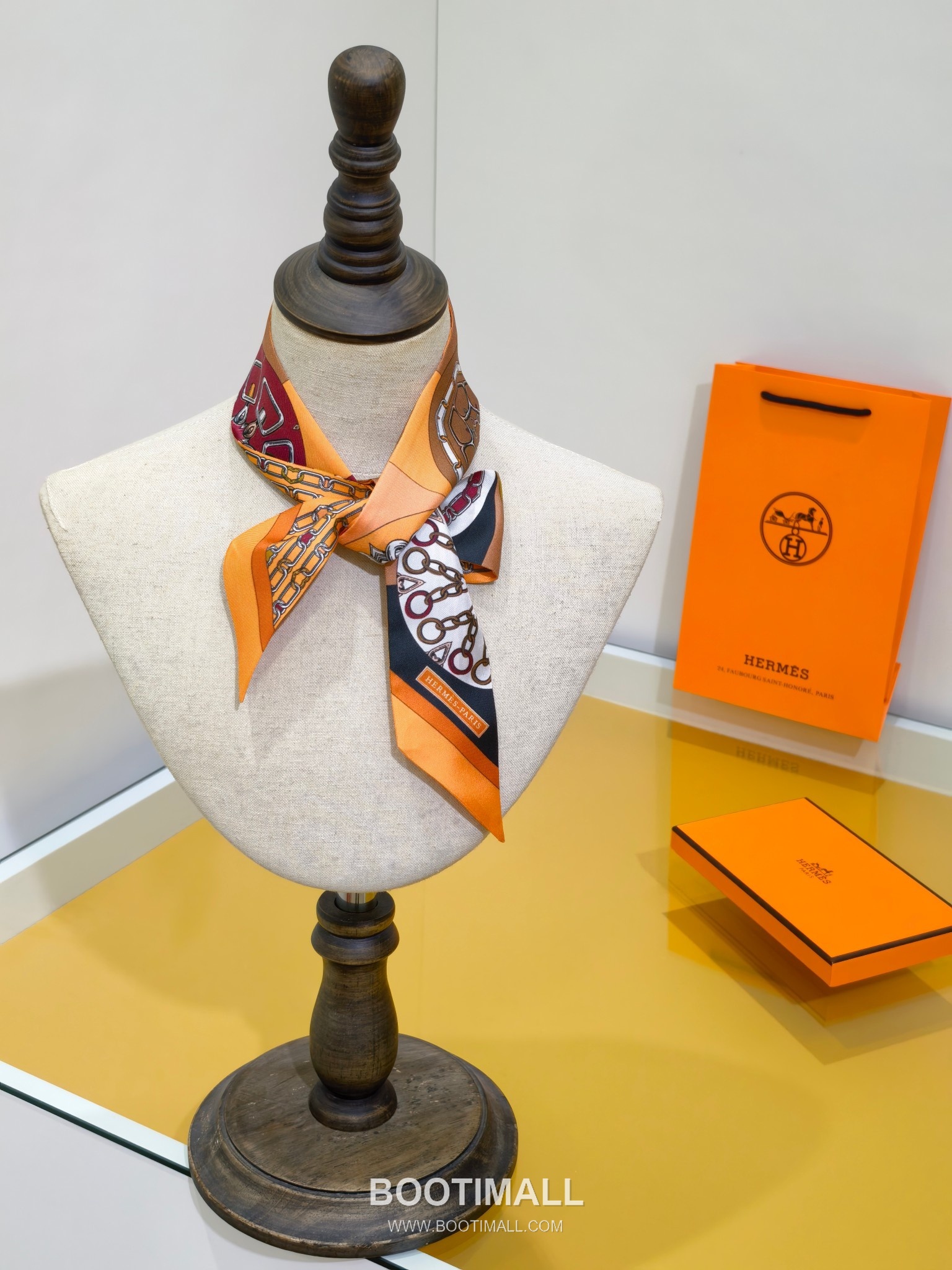 Hermes Splendid Bridle Floral Silk Twill Double Sided Twilly Scarf 100% Silk Print Scarf 에르메스 스플렌디드 브라이들 플로럴 실크 트윌 더블사이드 트윌리 스카프 PHMS2520 86cm 6