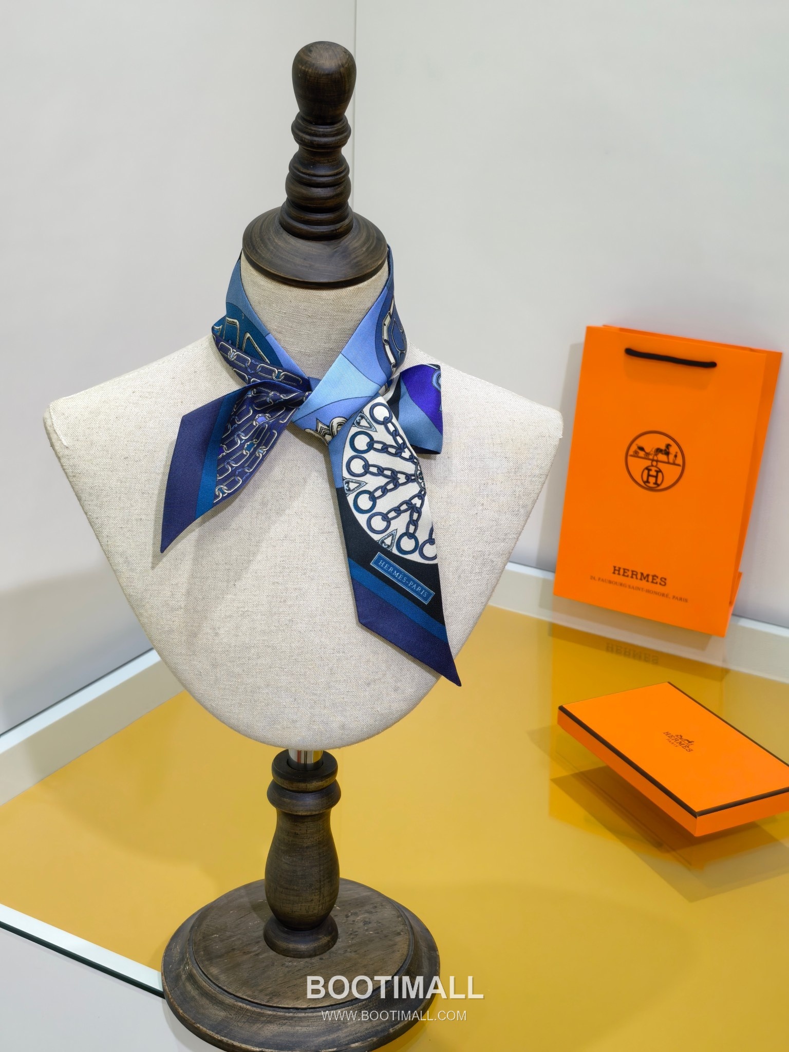 Hermes Splendid Bridle Floral Silk Twill Double Sided Twilly Scarf 100% Silk Print Scarf 에르메스 스플렌디드 브라이들 플로럴 실크 트윌 더블사이드 트윌리 스카프 PHMS2520 86cm 8
