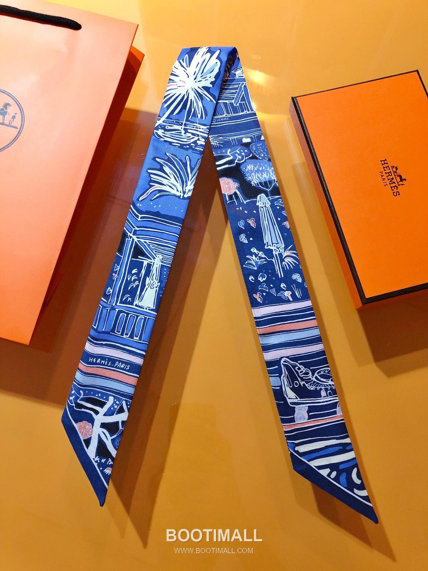 Hermes Splendid Bridle Floral Silk Twill Double Sided Twilly Scarf 100% Silk Print Scarf 에르메스 스플렌디드 브라이들 플로럴 실크 트윌 더블사이드 트윌리 스카프 PHMS2520 86cm 4