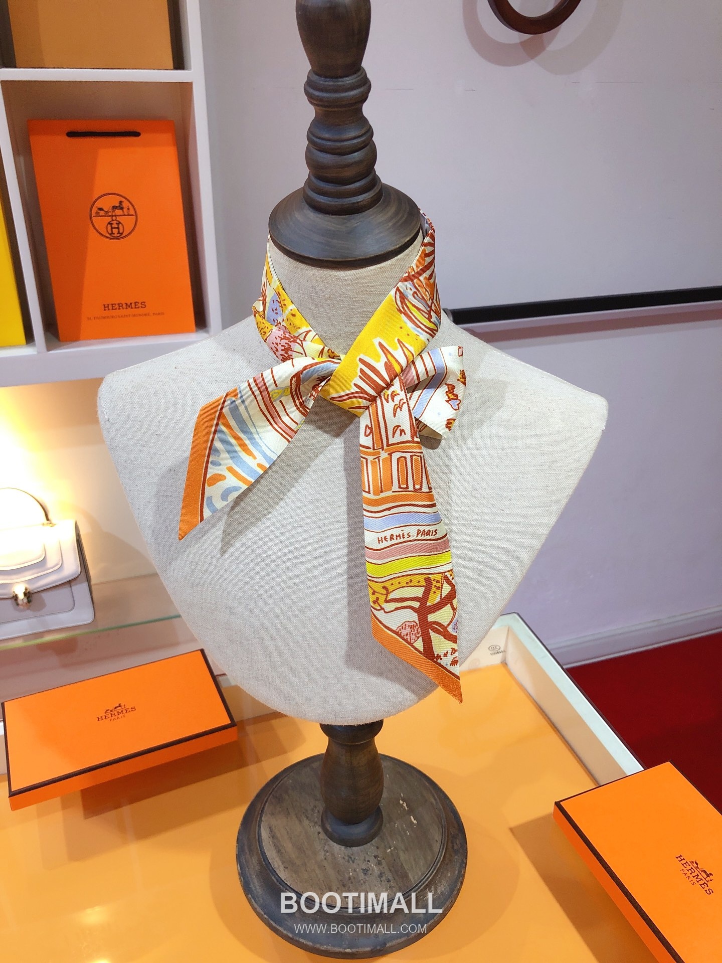 Hermes Splendid Bridle Floral Silk Twill Double Sided Twilly Scarf 100% Silk Print Scarf 에르메스 스플렌디드 브라이들 플로럴 실크 트윌 더블사이드 트윌리 스카프 PHMS2520 86cm 7