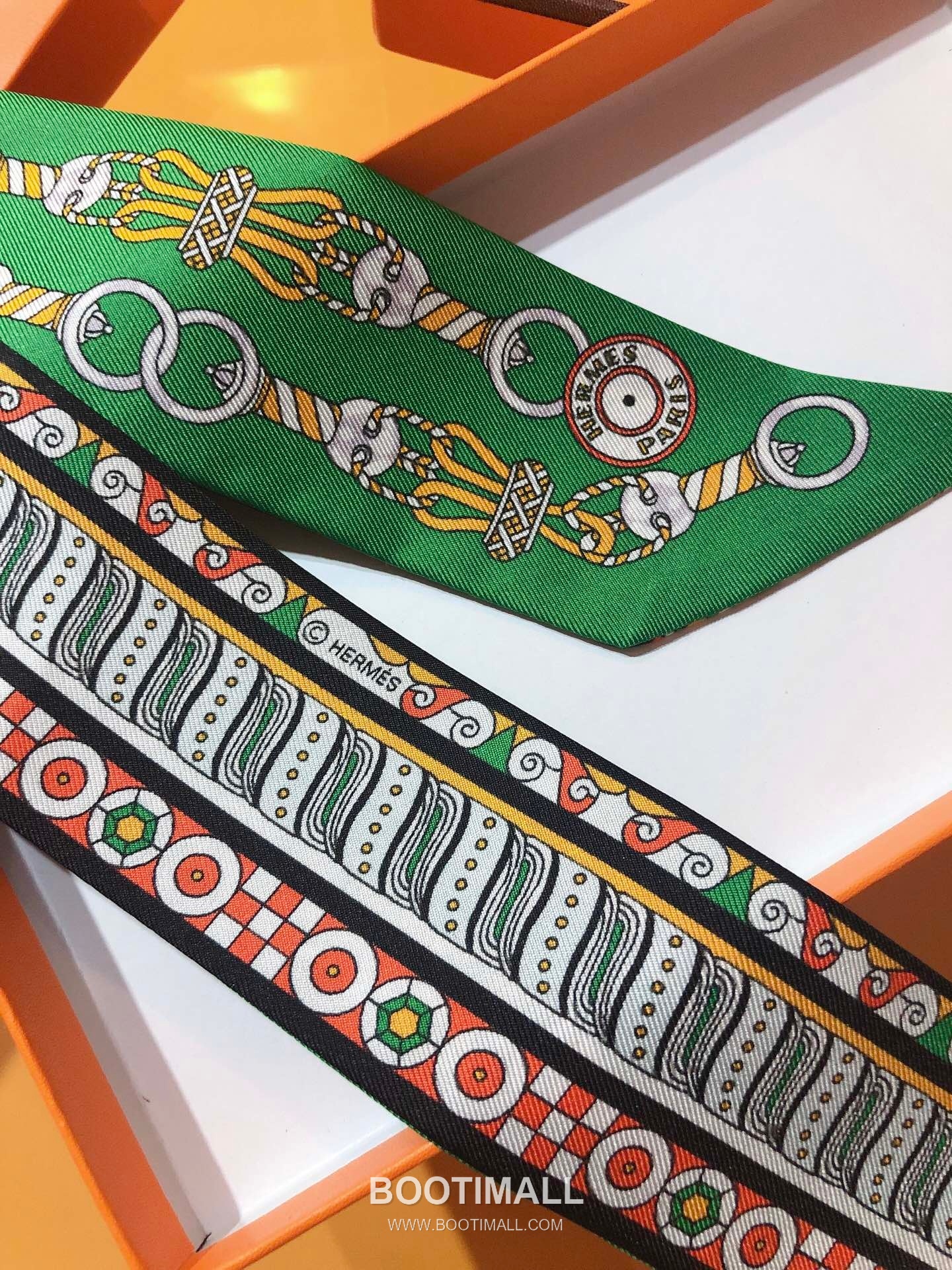 Hermes Splendid Bridle Floral Silk Twill Double Sided Twilly Scarf 100% Silk Print Scarf 에르메스 스플렌디드 브라이들 플로럴 실크 트윌 더블사이드 트윌리 스카프 PHMS2520 86cm 6